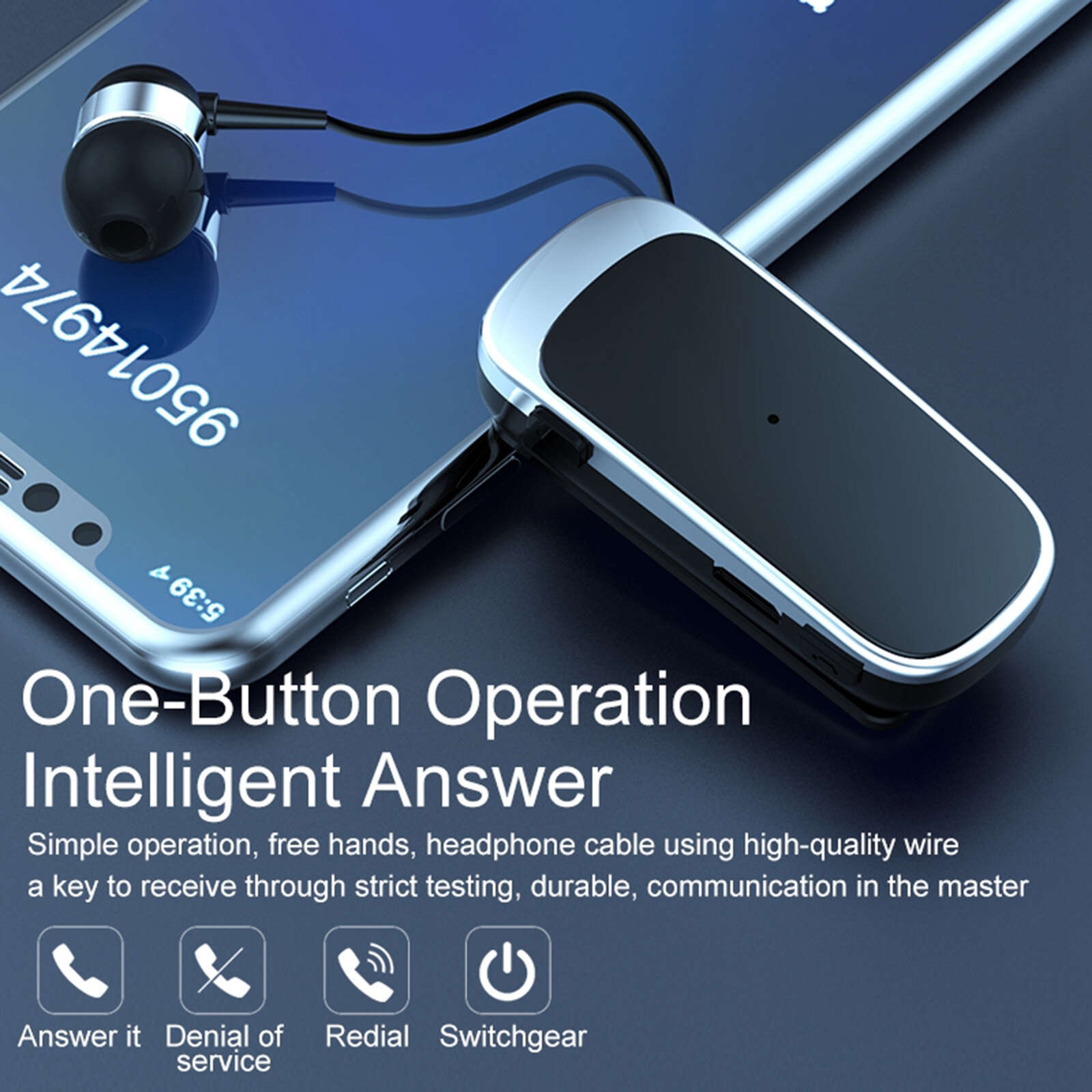 Fineblue K52 Bluetooth 4.0 Wireless Headset Stereo Headphone Clip-on Business Workout Driving Earphone Earbud Earpiece Handsfree