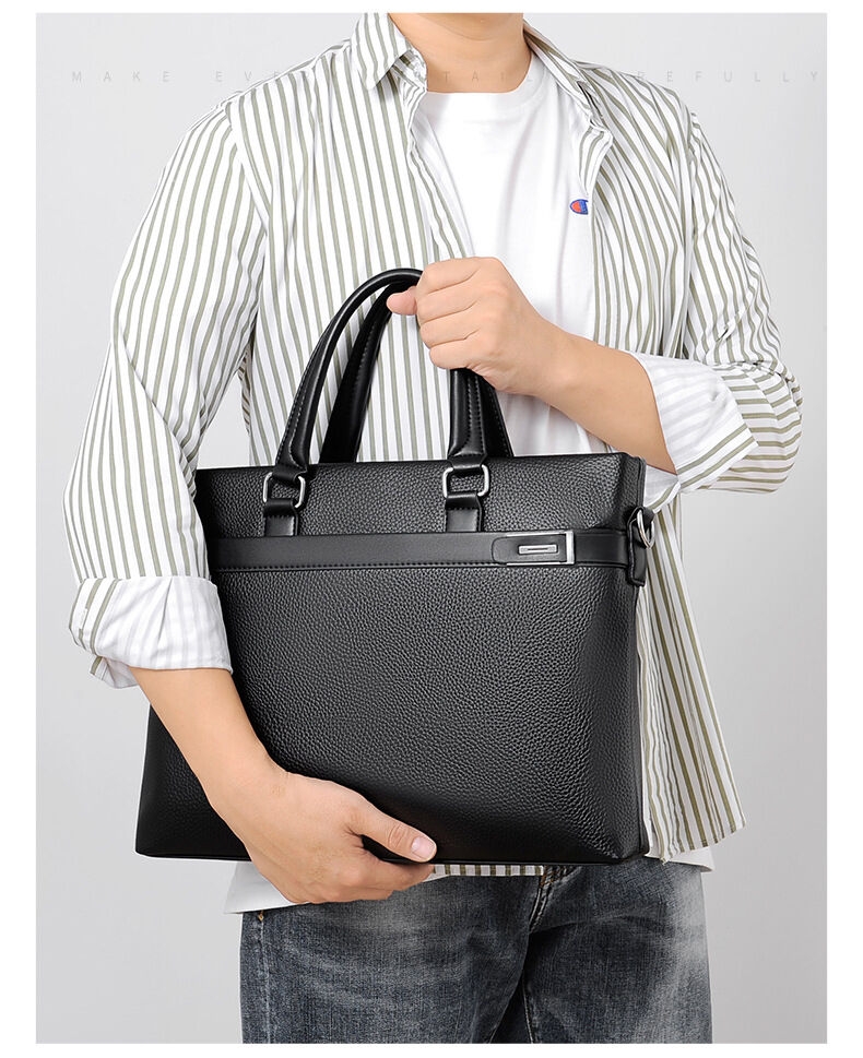 Factory Wholesale PU Leather Adjustable Strap Men Briefcase Hot sale vintage Western European men laptop briefcase