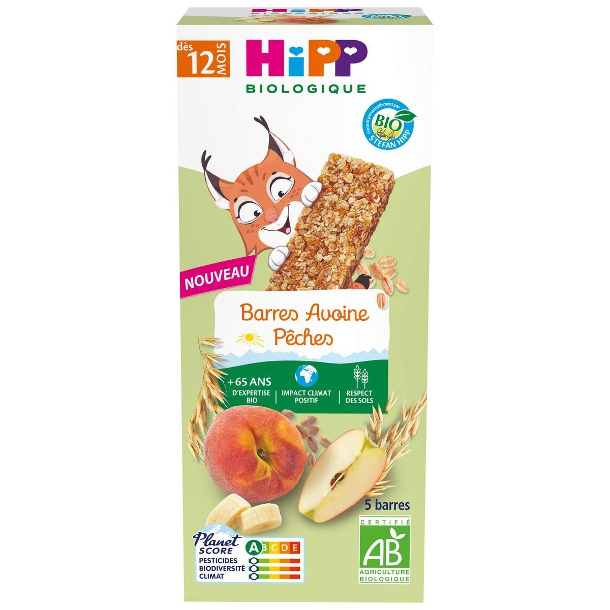 Achat / Vente Hipp Barres Avoine P&ecirc;ches Bio B&eacute;b&eacute; D&egrave;s 12 mois, 5x20g