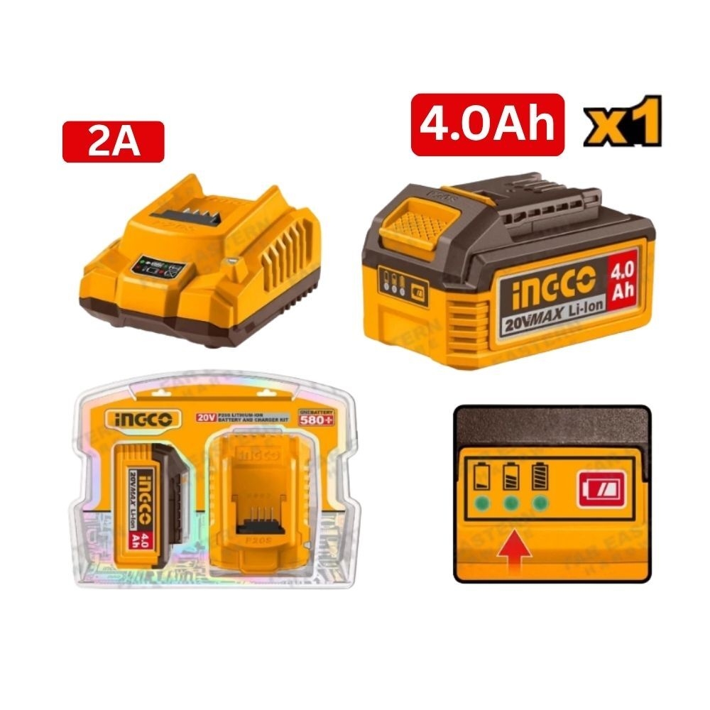 Kit batterie et chargeur lithium-ion Ingco P20S 20 V FBCPK1012 ING-AC – INGCO Philippines