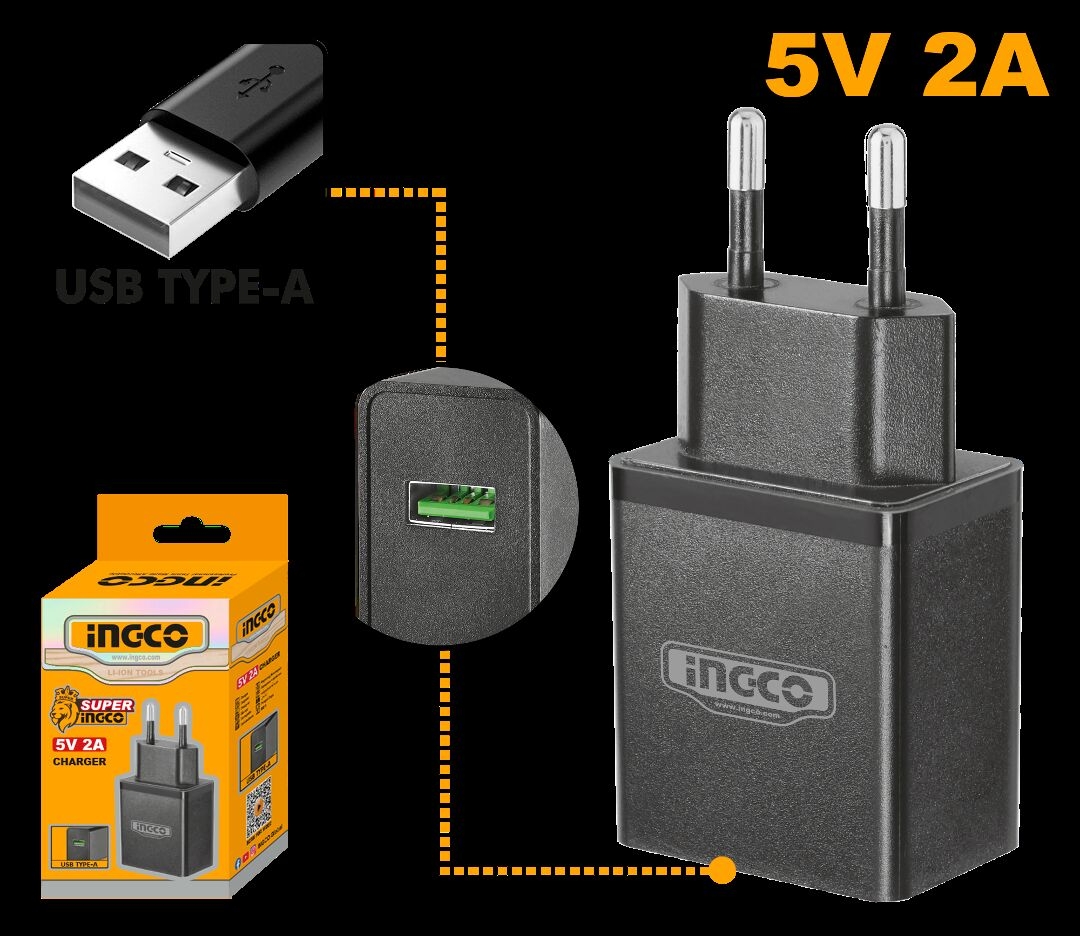 Buy Ingco Charger 5V 2A | FCLI120502 at best price from Toolmart – TOOLMART