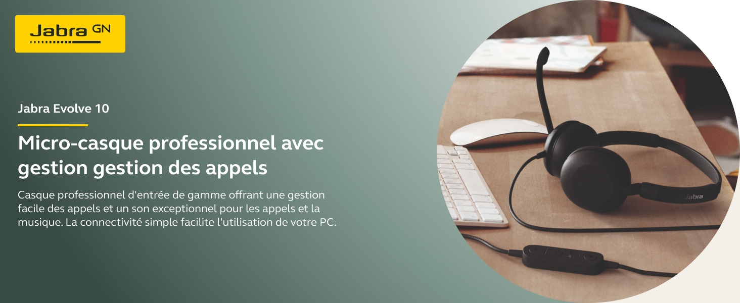 Jabra Evolve 10 - Micro-casque avec microphone 