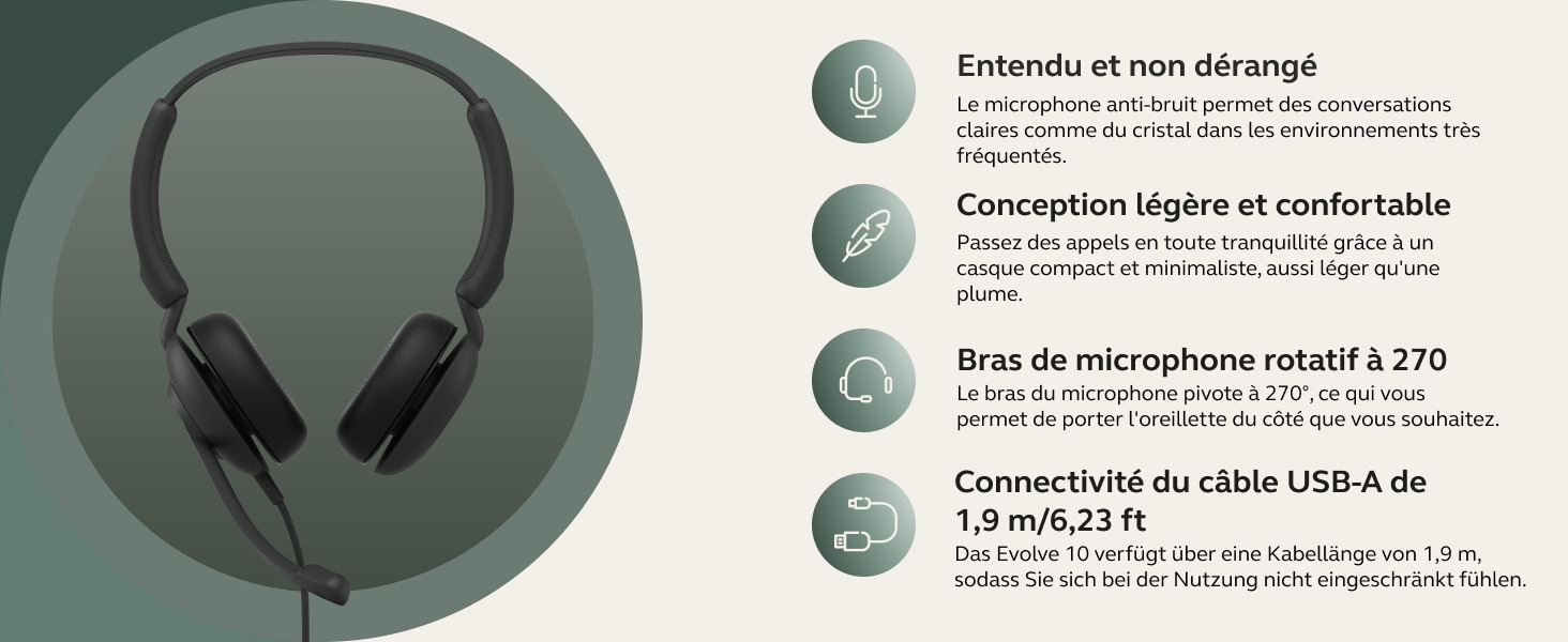 Evolve 10 - headset avec microphone