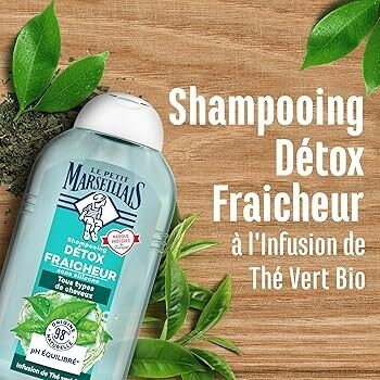 Le Petit Marseillais , Shampooing Détox Fraîcheur Infusion de Thé Vert Bio (flacon de 250 ml) – Shampoing sans silicone pour tous types de cheveux – 98 % d'ingrédients d'origine naturelle : Amazon.fr: Beauté et Parfum