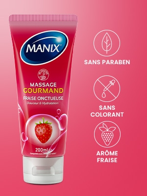 Manix massage gourmand 200 ml fraise
