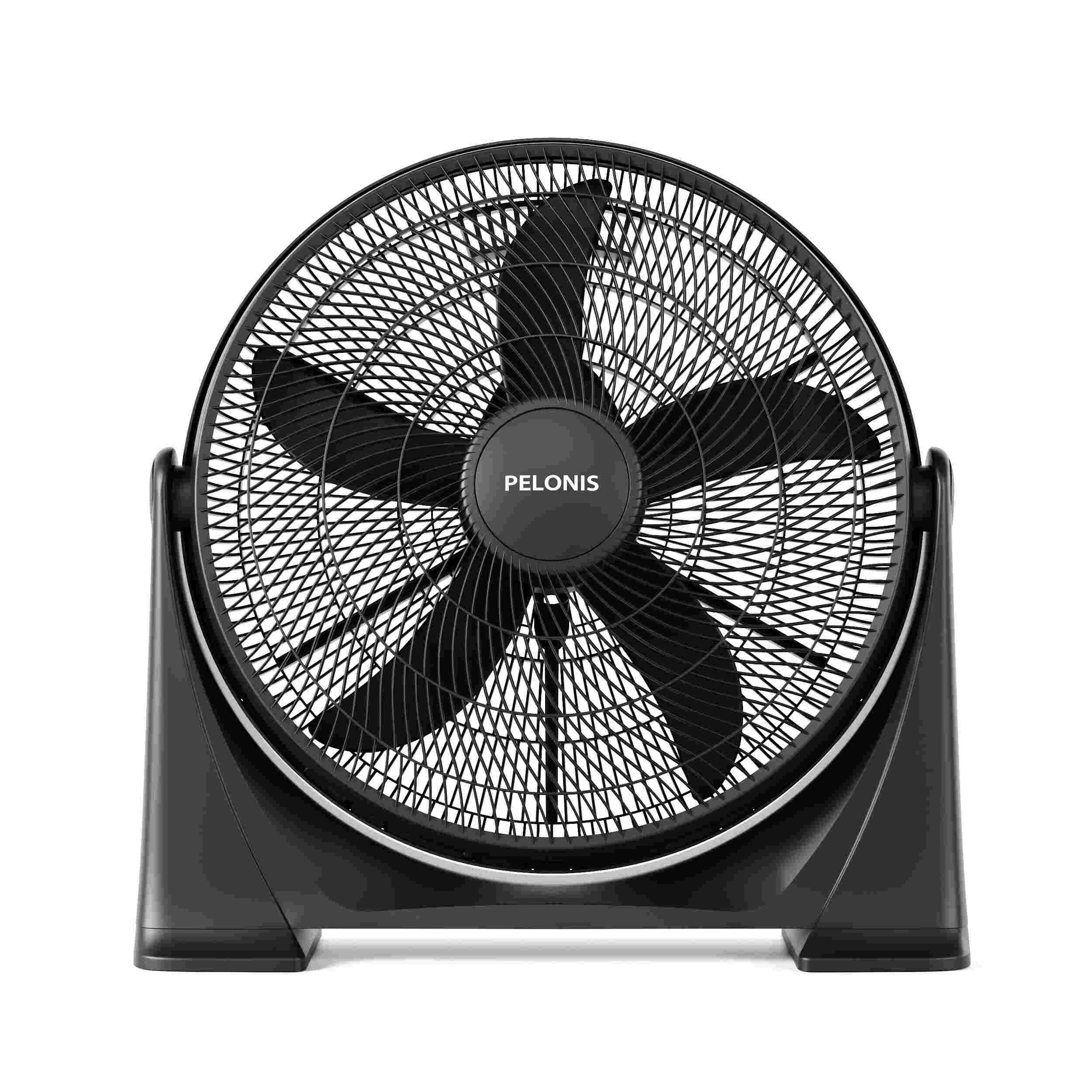 Pelonis 3 Speed 20 Inch High Velocity Indoor Floor Standing Fan, Black