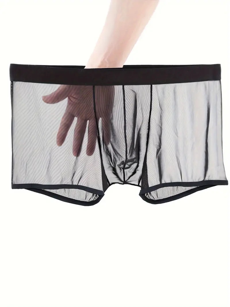 mens see through flat corner underwear made of thin mesh featuring a four corner design details 6