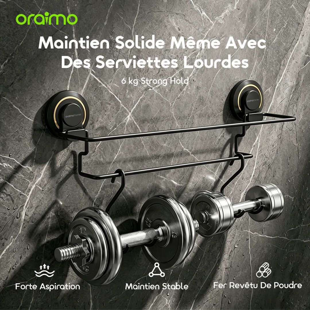 oraimo Suction Cup Towel Rail HookBar OHES-002 07 6kg Strong Hold