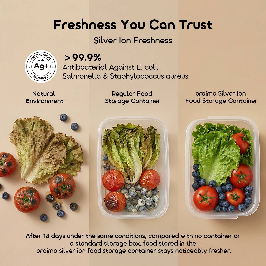 oraimo Food Storage Container (15pcs) PureStore OHKF-001 2 Silver Ion Freshness