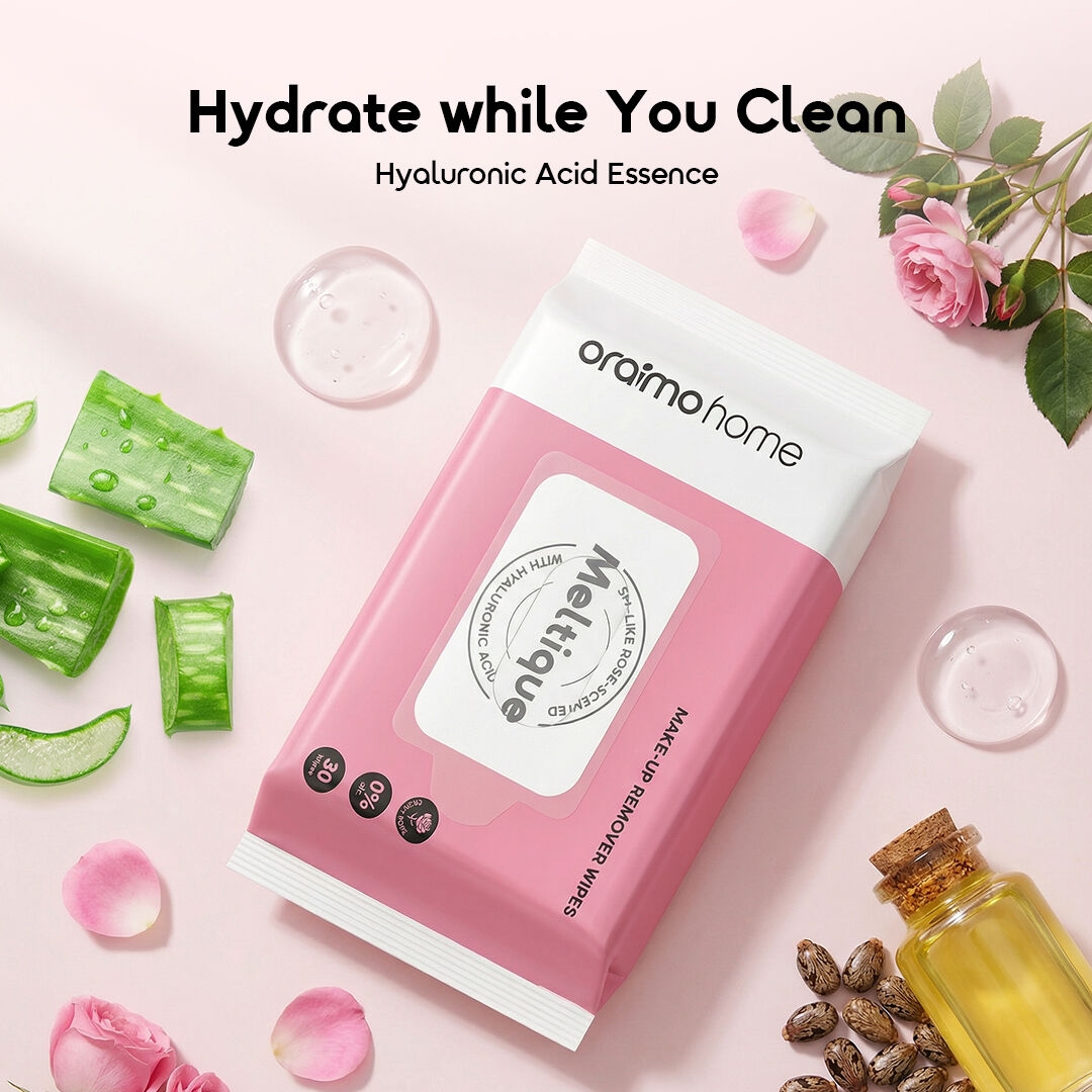 oraimo Make-Up Remover Wipes Meltique OHPW-003 3 Hyaluronic Acid Essence
