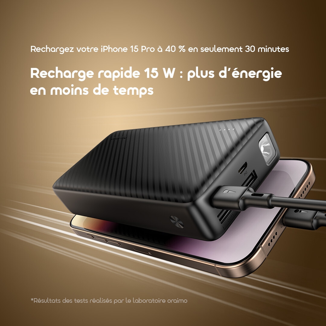 oraimo Batterie Externe 20000mAh Traveler 15 OPB 1201P 4 Charge Rapide FR