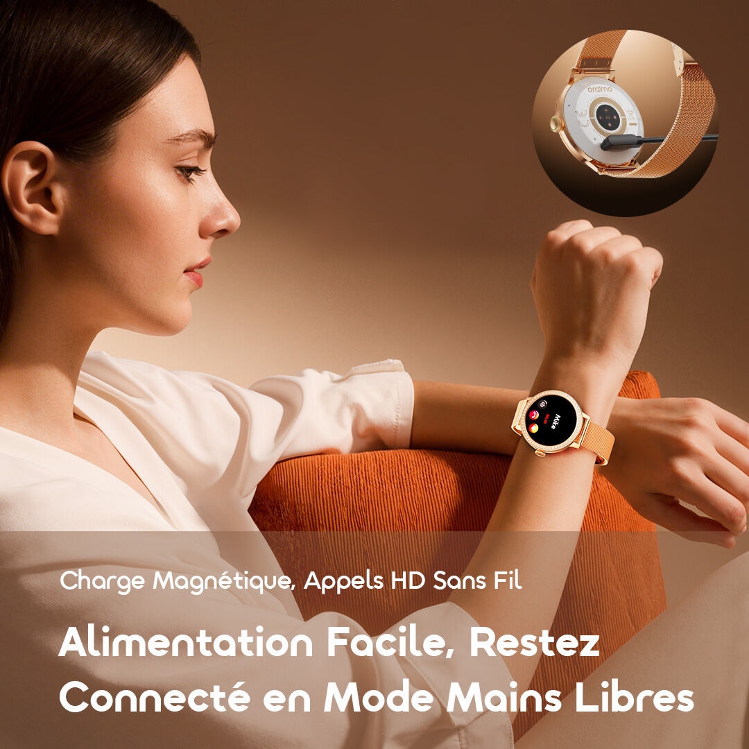 oraimo Smart Watch Watch Muse 2 OSW-833N 5 Magnetic Charge Wireless HD Calling Easy Power Stay Connected Hands-Free