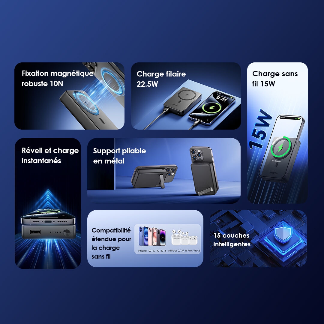 oramio 10000mAh POWER BANK MagPower 15 OPB-7102W 2 Features