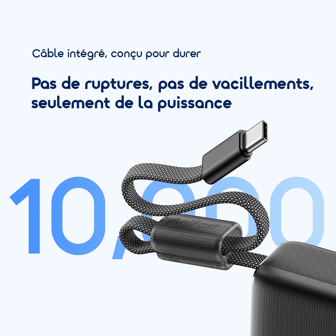 oraimo Power Bank PowerNova L21 OPB-7203C 7 10,000 Bend Cycles Braised Built-In Cable FR