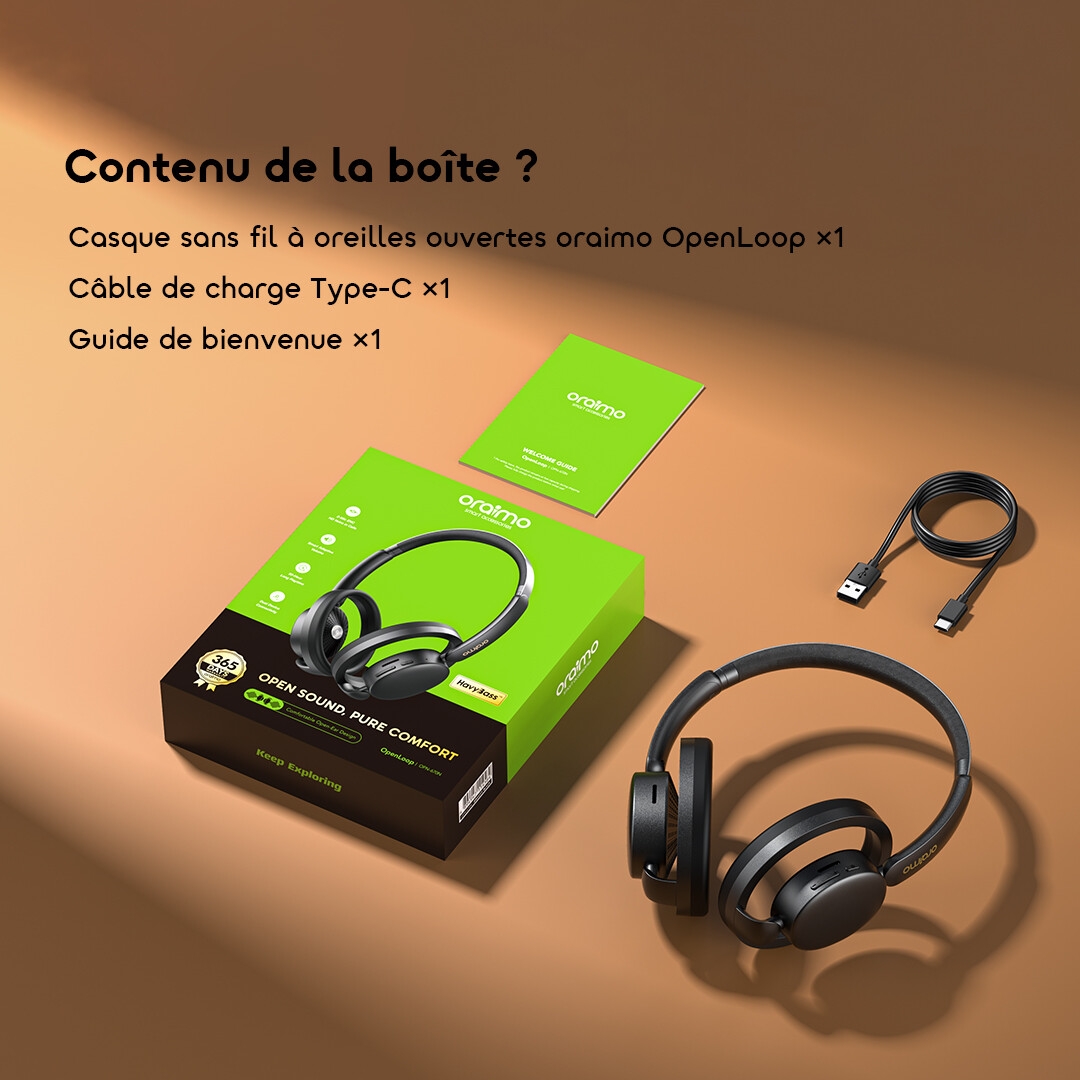 oraimo Open Ear Wireless Headphones OpenLoop OPN-670N 11 box FR