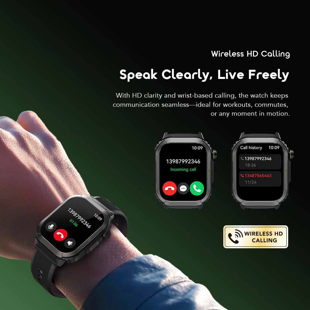 oraimo hd display smart watch watch lumos n osw-808n wireless hd calling 6