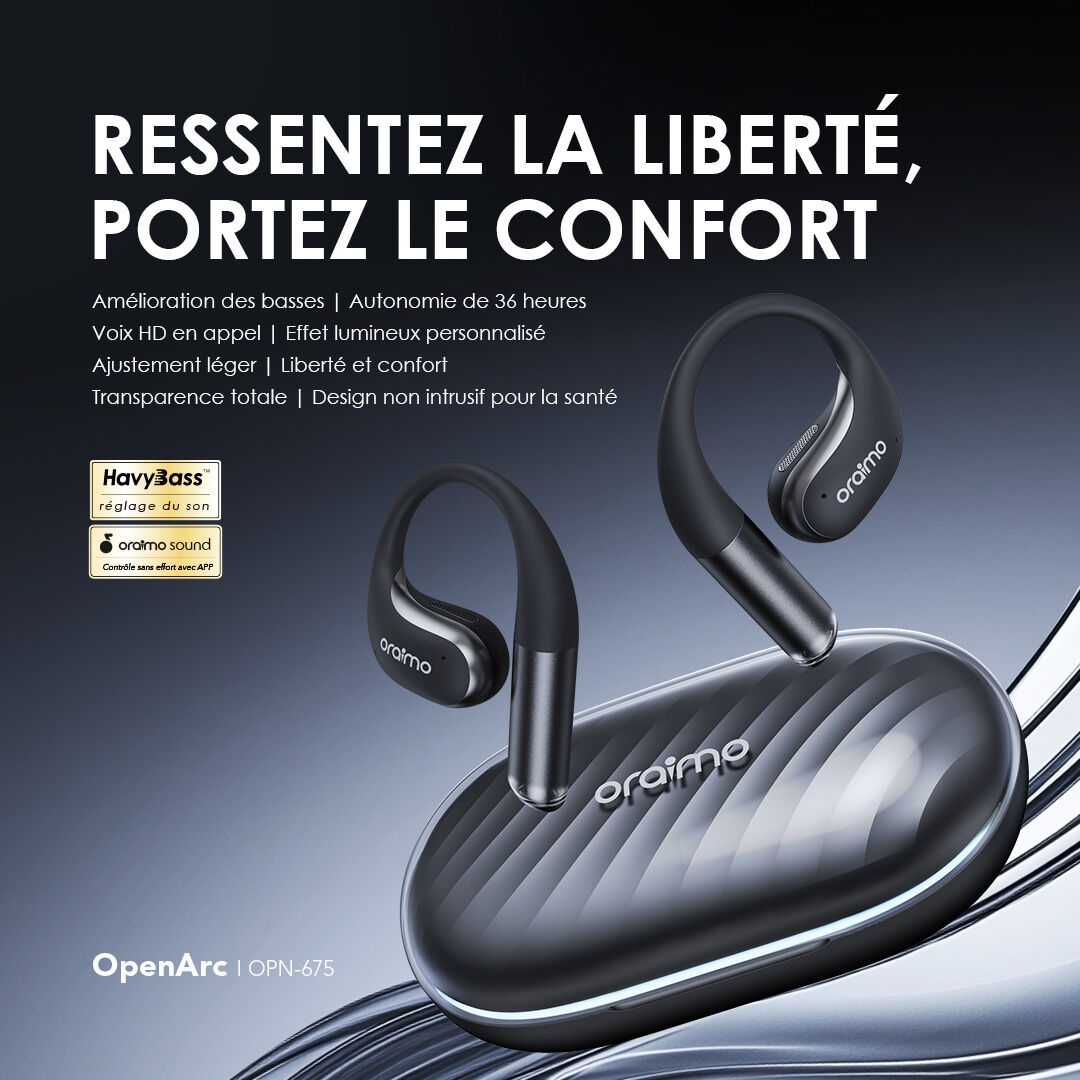 Oraimo Écouteurs Open Ear True Wireless OpenArc OPN 675
