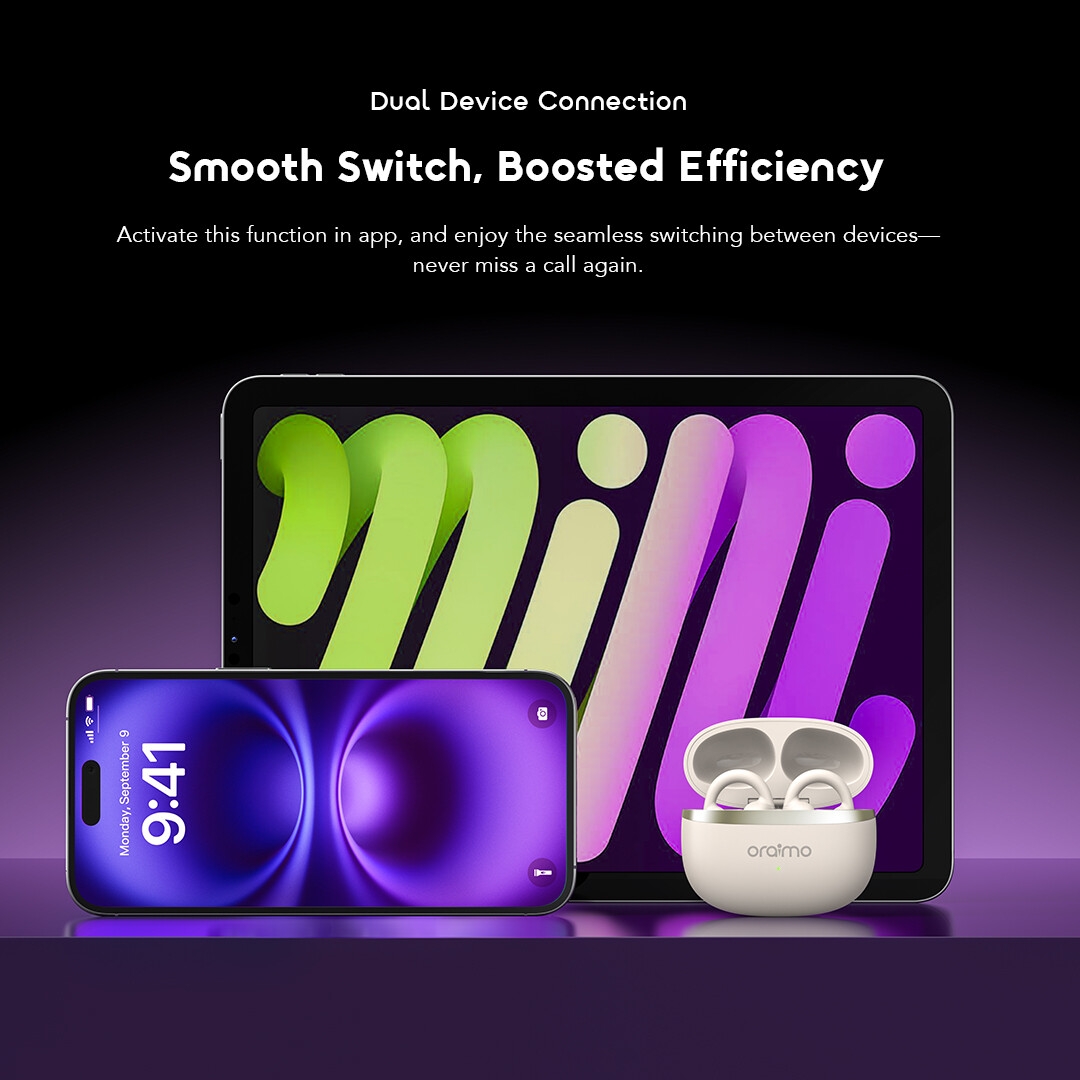 oraimo Open-Ear Headphones-opensnap-opn-373-6-dual device connection