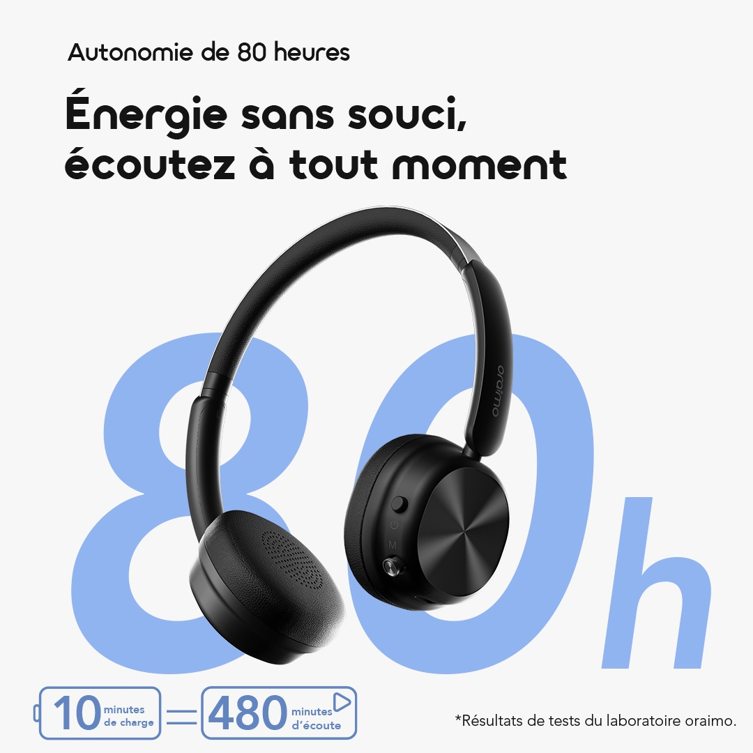 oraimo Headphone BoomPop Air OHP-316 05 80-Hour Battery Life