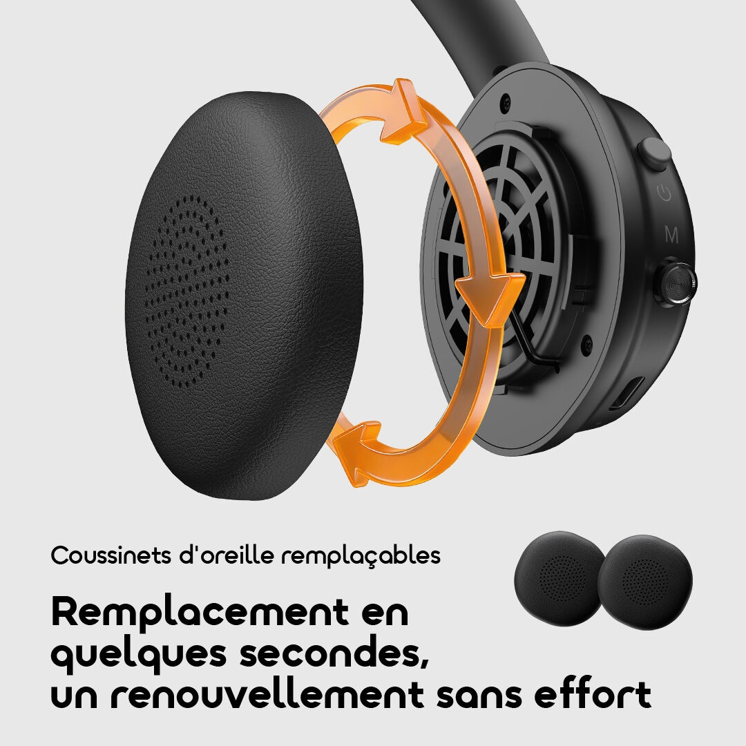 oraimo Headphone BoomPop Air OHP-316 04 Replaceable Earcups