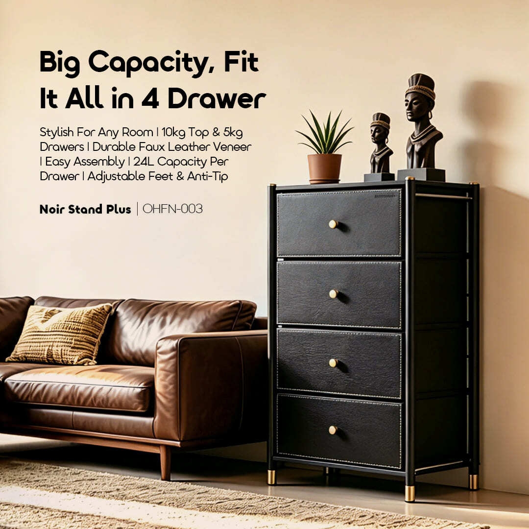 oraimo storage dresser noir stand plus OHFN-003 01 big capacity fit it all in 4 drawer