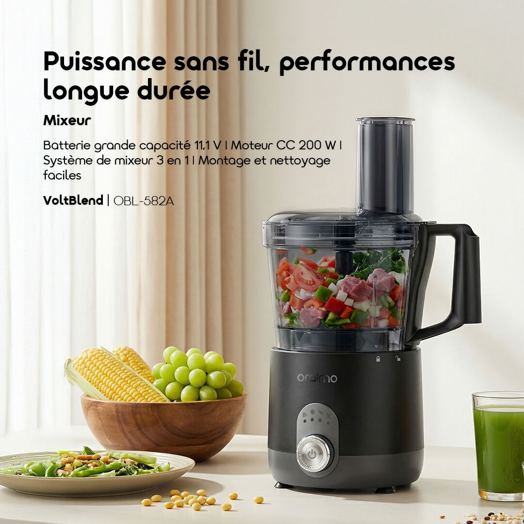 oraimo Blender VoltBlend OBL-582A 01 Cordless Power, Long-Lasting Performance FR