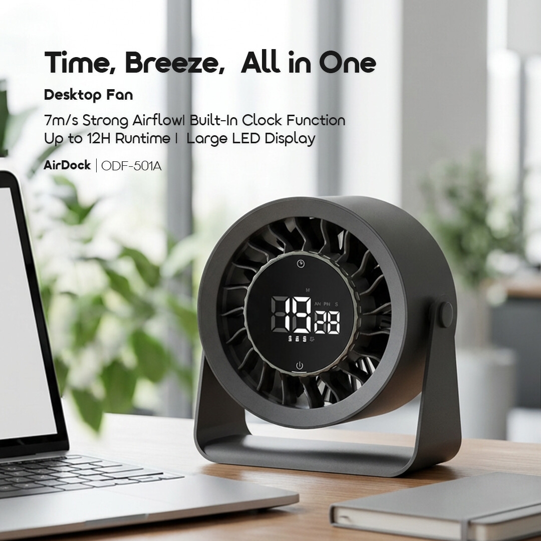 oraimo Desktop Fan AirDock ODF-501A 1 Time, Breeze, All in One