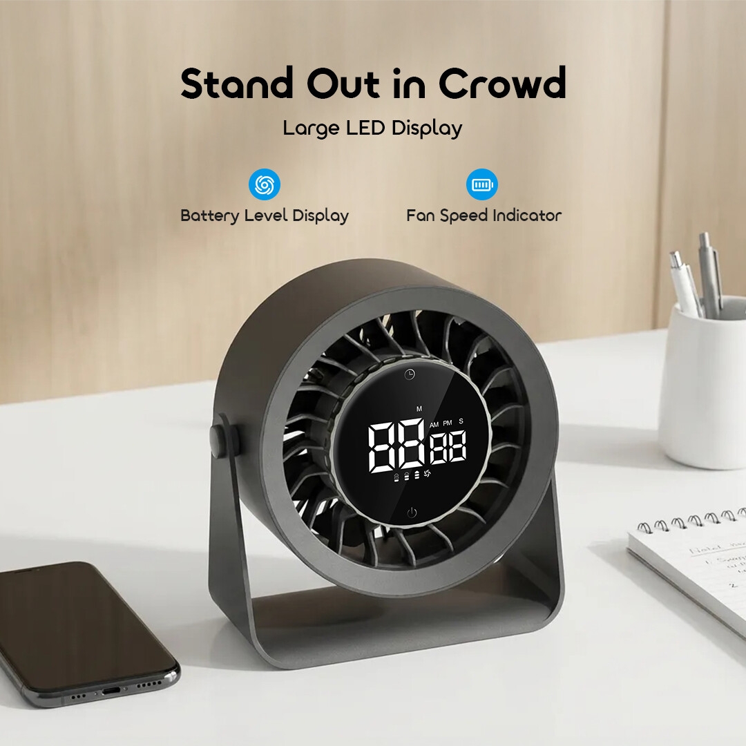 oraimo Desktop Fan AirDock ODF-501A 5 Large LED Display