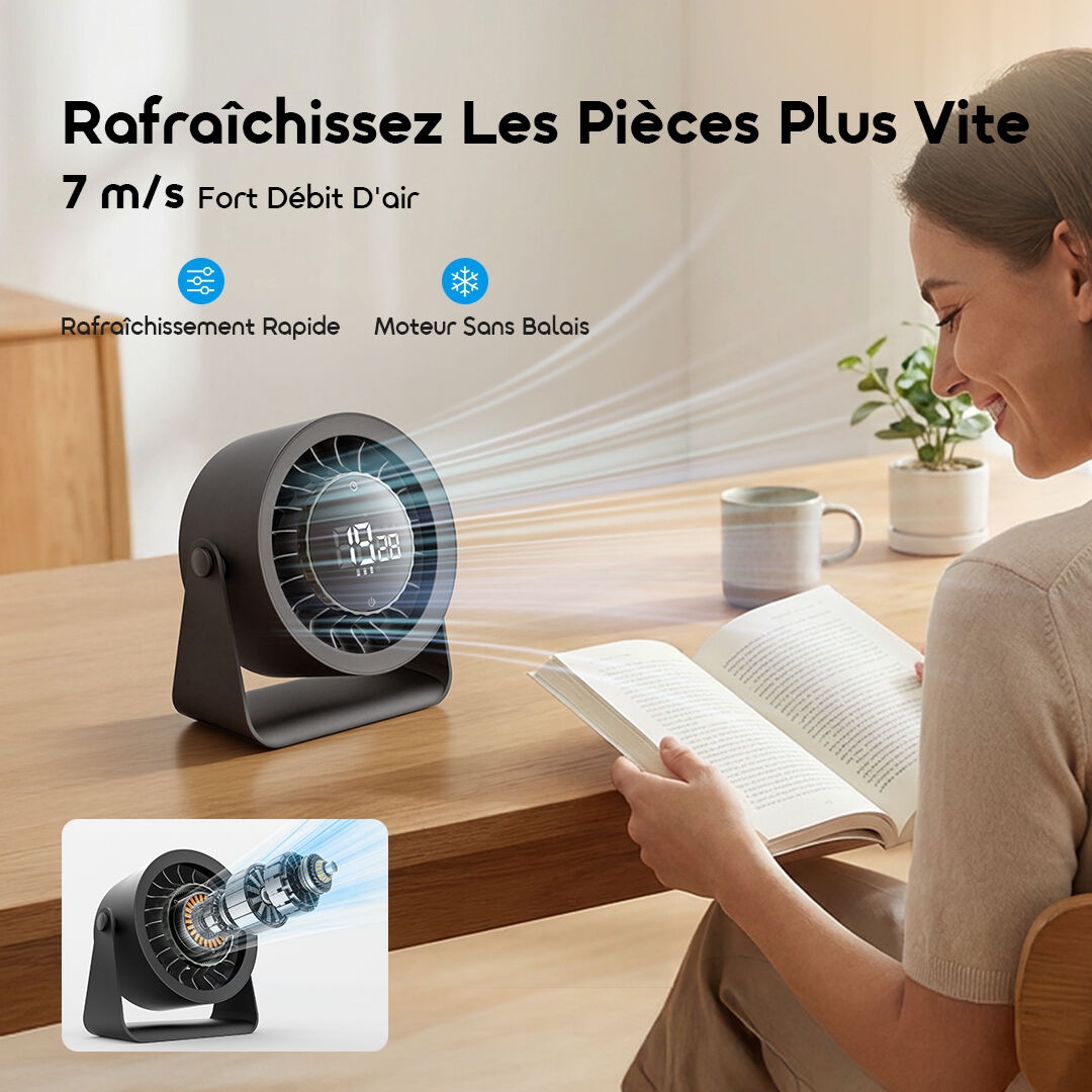 oraimo Desktop Fan AirDock ODF-501A 2 7m/s Strong Airflow