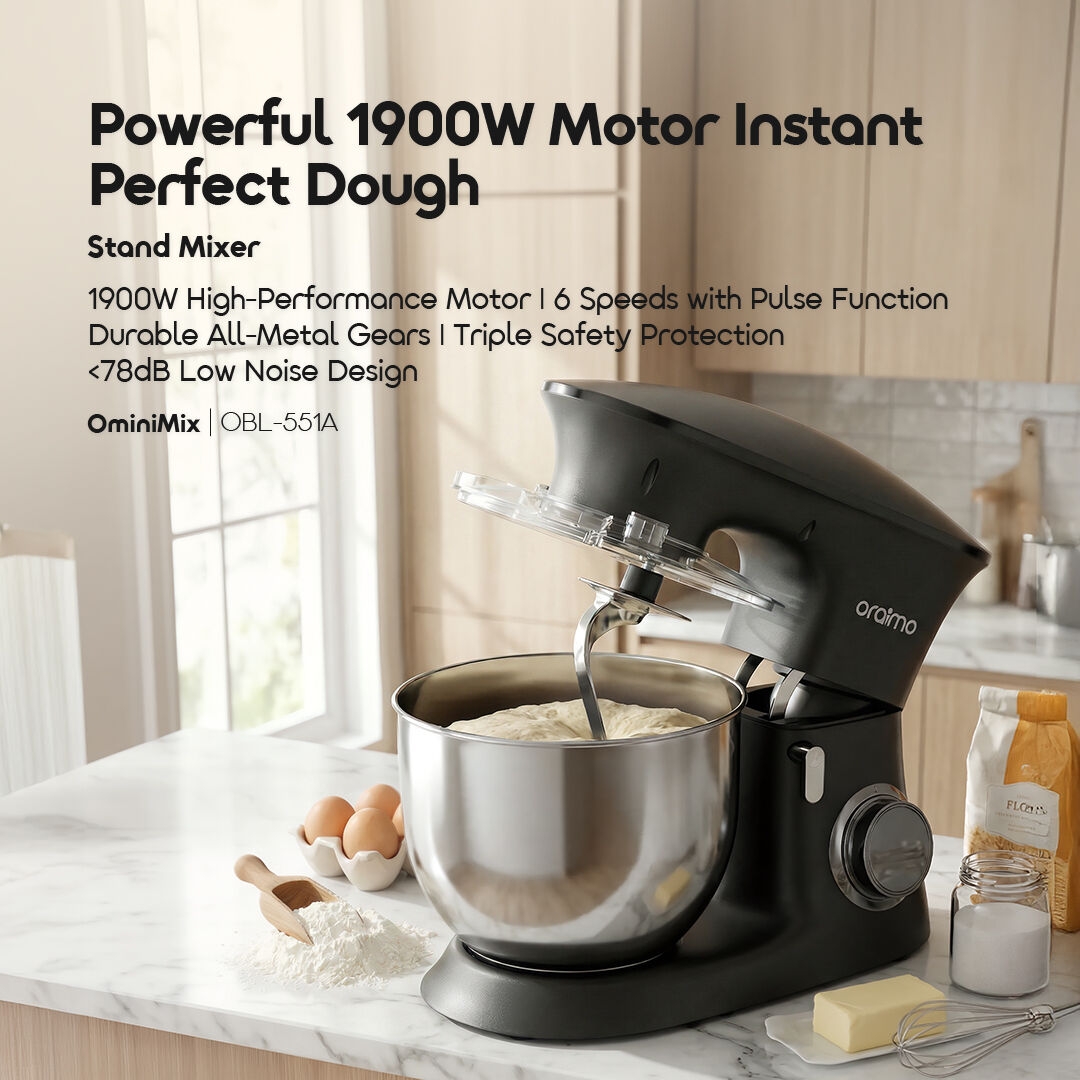 Robot pâtissier Oraimo OminiMix OBL-551A 01 - Moteur puissant de 1900 W - Pâte parfaite en un instant