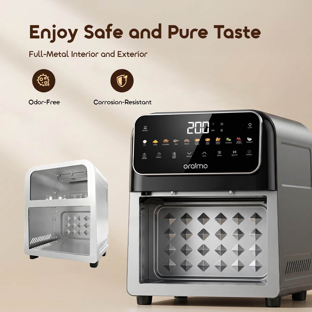 oraimo Air Fryer NutriFry S1 OAF-261A-04 Full-Metal Interior and Exterior
