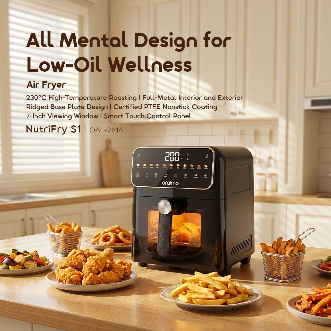 oraimo Air Fryer NutriFry S1 OAF-261A-01 All Mental Design for Low-Oil Wellness