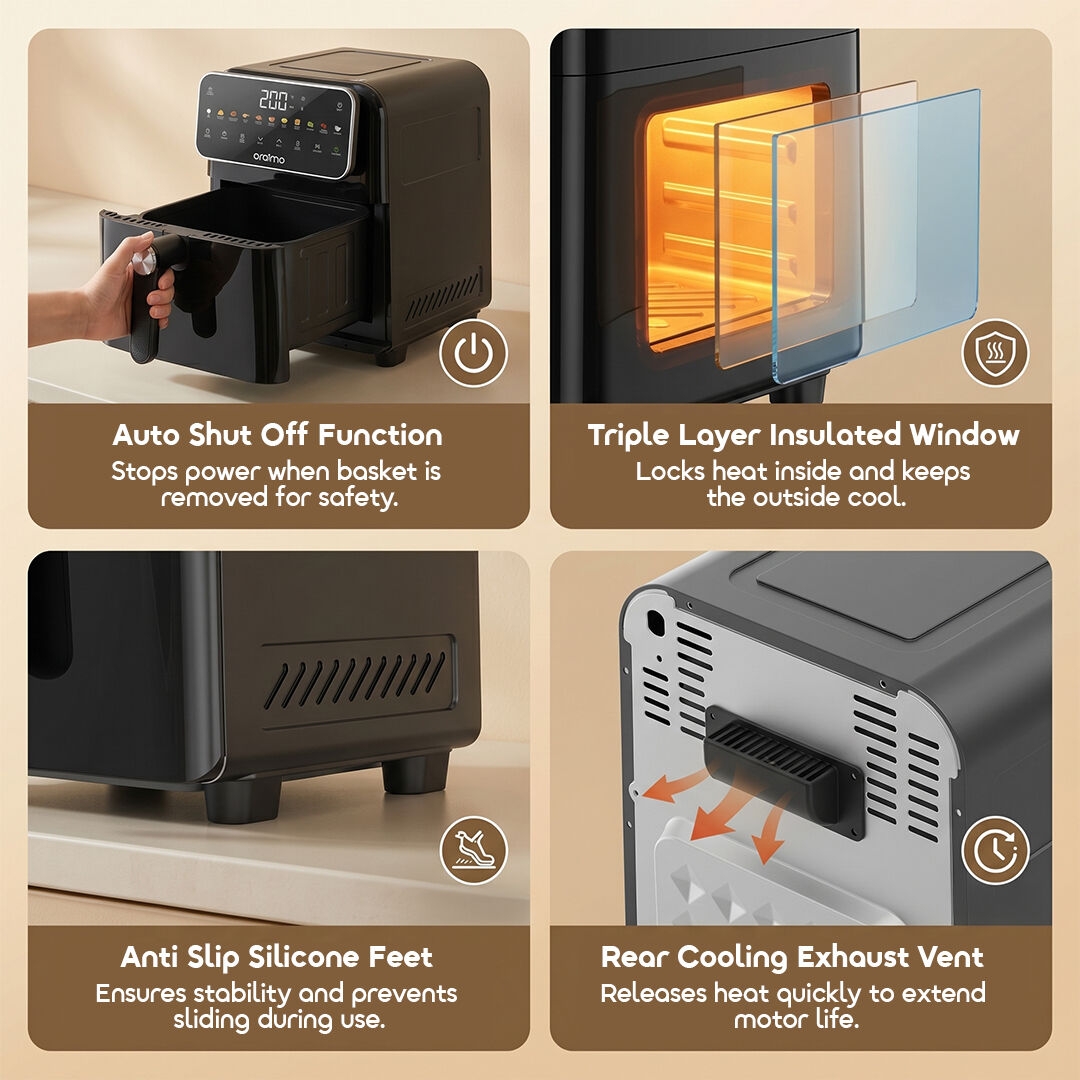 oraimo Air Fryer NutriFry S1 OAF-261A-11 Safety Features Overview