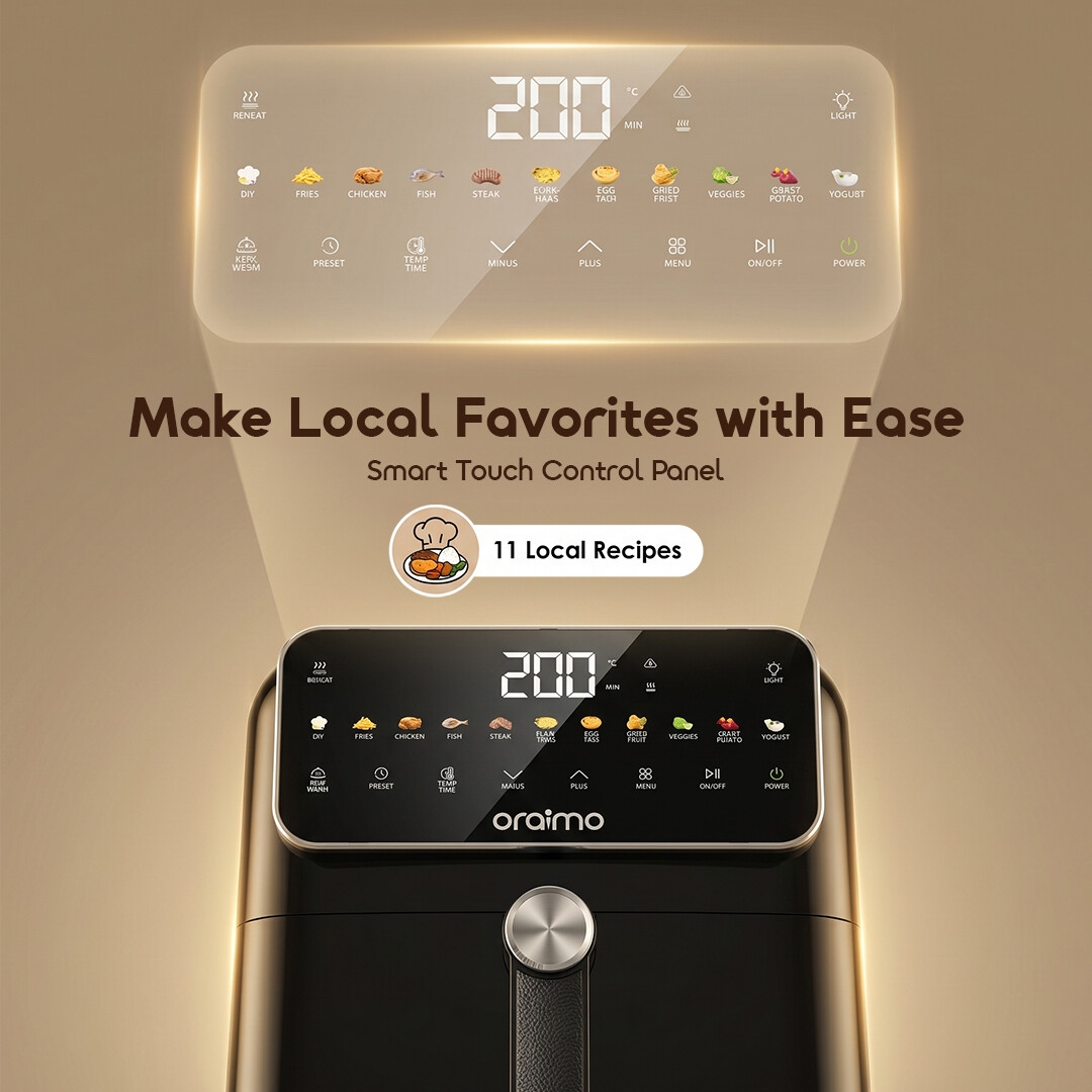 oraimo Air Fryer NutriFry S1 OAF-261A-08 Smart Touch Control Panel