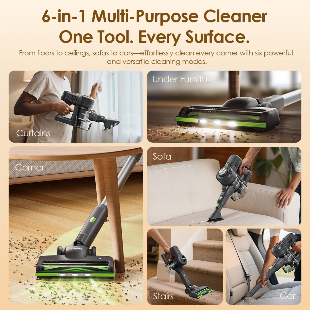 Oraimo Cordless Stick Vacuum CyberVac OSV 102B 6 in 1 Every Surface