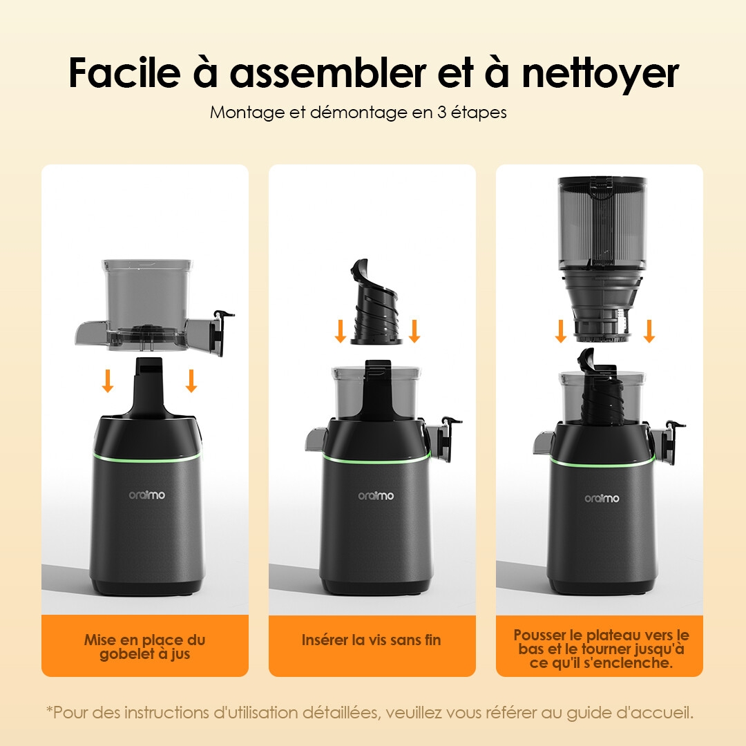 oraimo Slow Juicer EasyJuice OMJ 501A easily assembled and cleaned