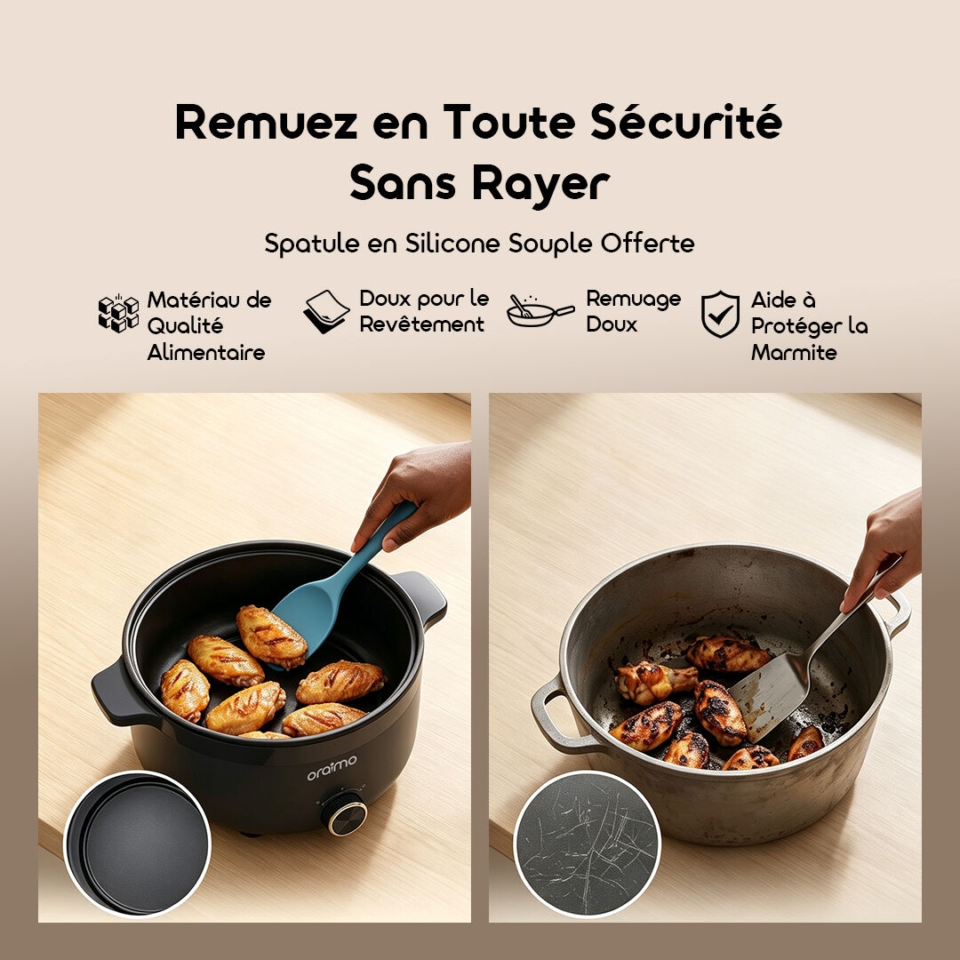 oraimo multi functional electric hotpot multipot OEH-261A 07 remuez en toute securite sans rayer FR