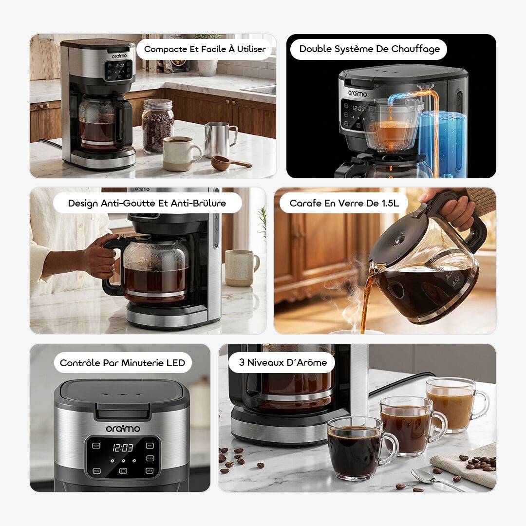oraimo Drip Coffee Maker BrewDrip OCF-201A 02 features