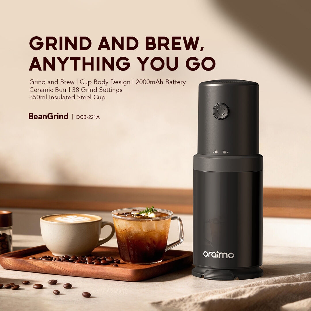 Moulin à Café Portable oraimo BeanGrind OCB-221A 01 MOUDRE ET INFUSER, PARTOUT OÙ VOUS ALLEZ