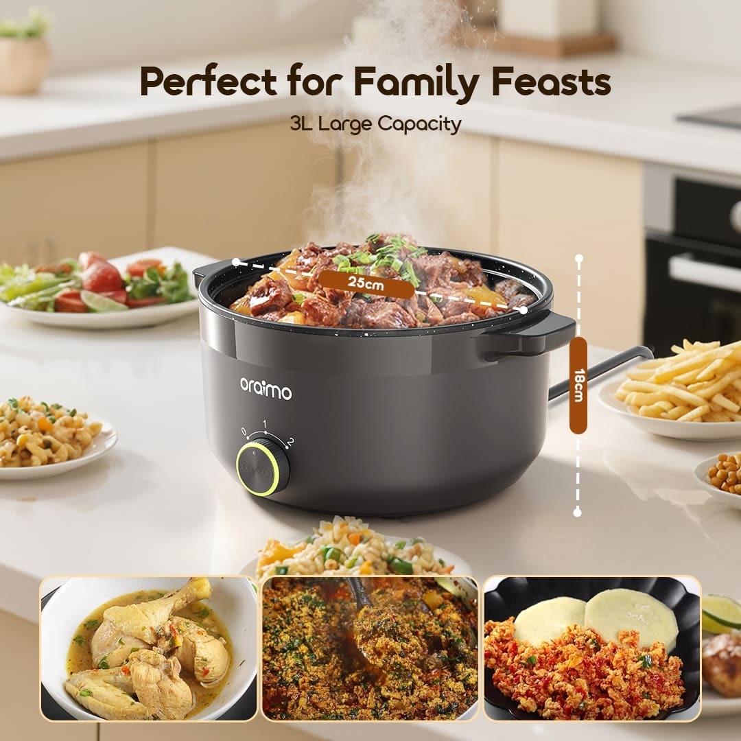 oraimo multi-functional electric cooker OHP-261A-3 3L large capacity