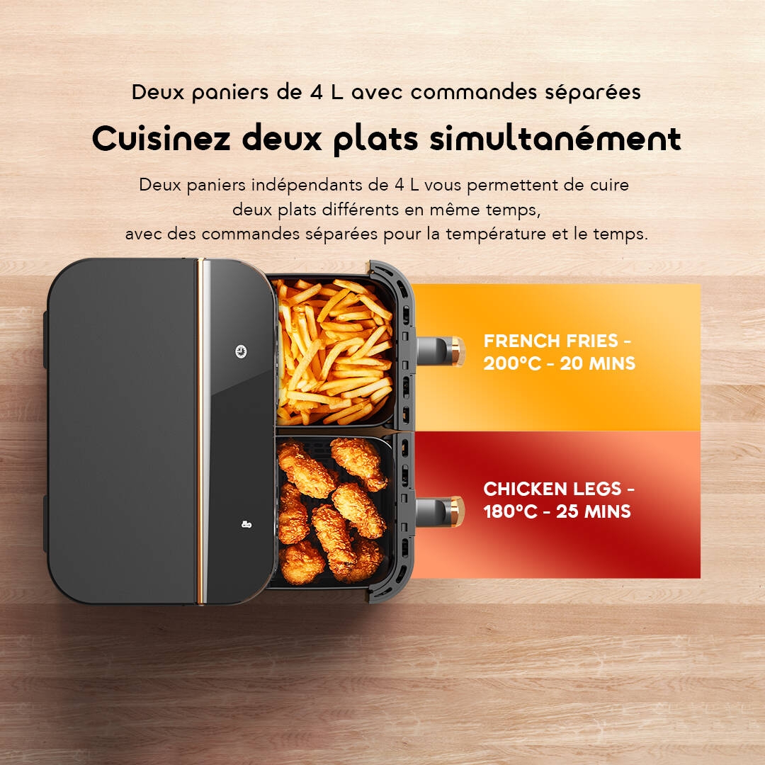 oraimo AirFryer NutriFry Duo OH-AF510N Dual 4L Baskets Split Control