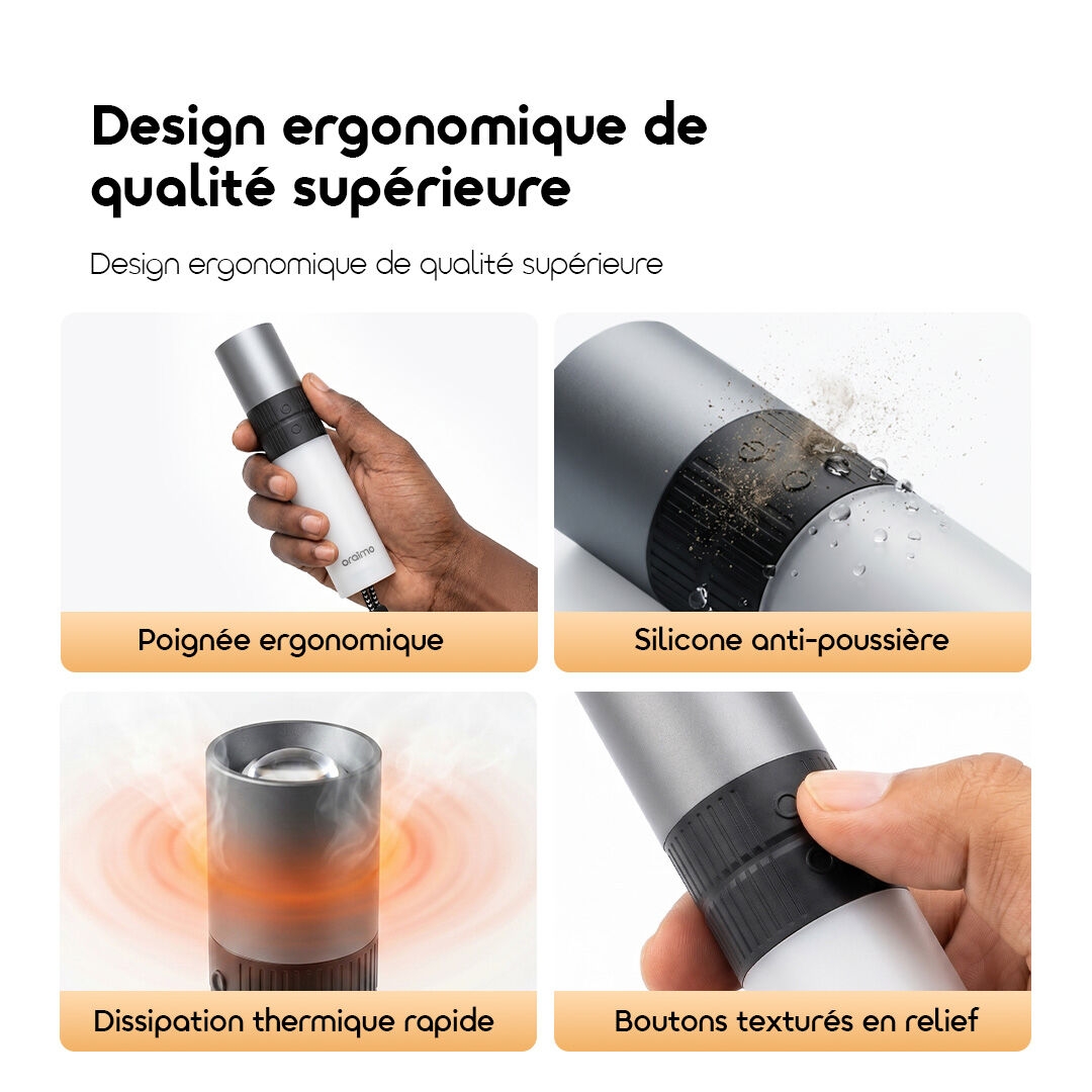 oraimo Flashlight TorchGo OLP-201A 08 Ergonomic Handheld Design