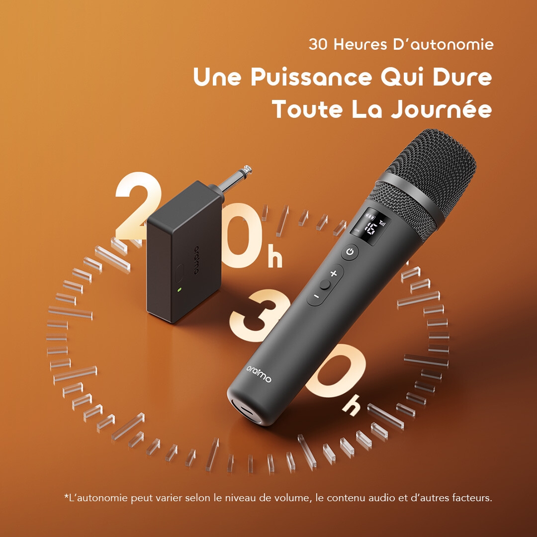 oraimo Wireless Microphone VoxMic OMH-692 5 30-Hour Playtime
