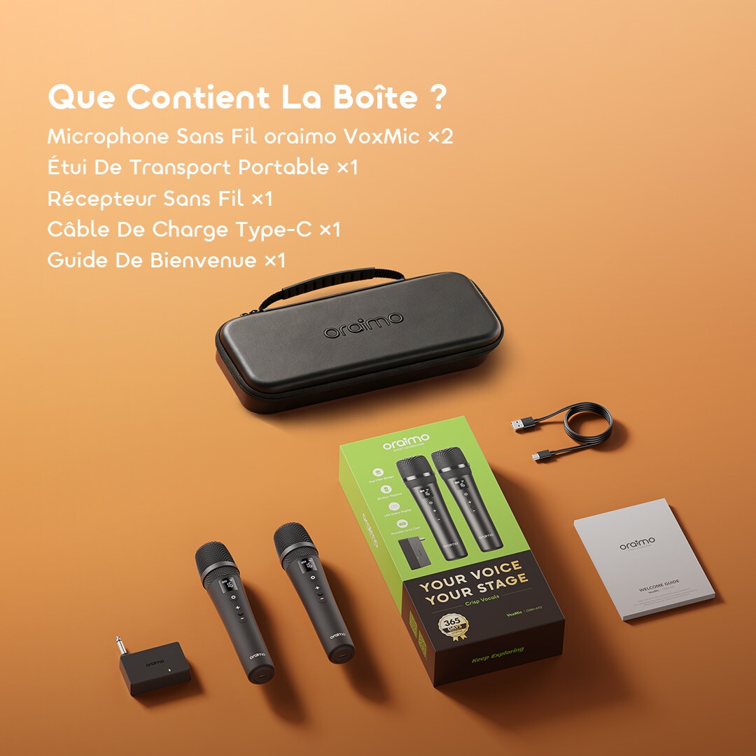 oraimo Wireless Microphone VoxMic OMH-692 10 What's in the Box