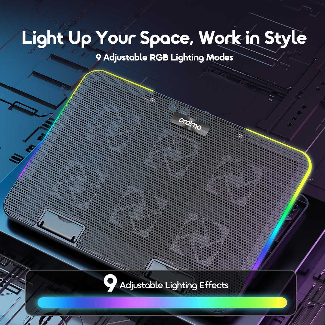 oraimo refroidisseur pour ordinateur portable chilldock osh 009a lumière 3