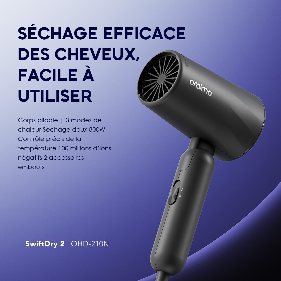 oraimo Hair Dryer SwiftDry 2 OHD 210N 01 main FR