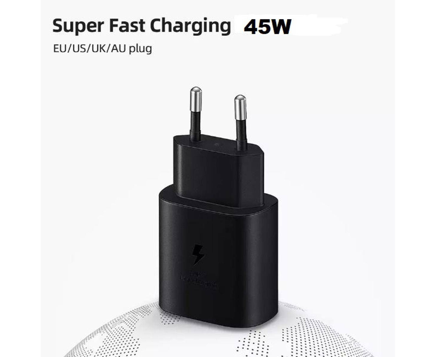 45W PD Fast Charging Adapter With USB-C Cable