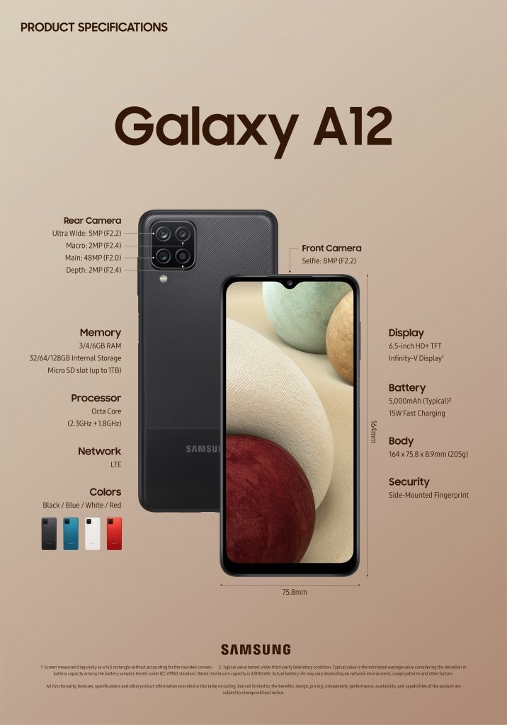 Samsung Galaxy A12 4g 65 464go 48mpx Bleu Prix Pas Cher 9755