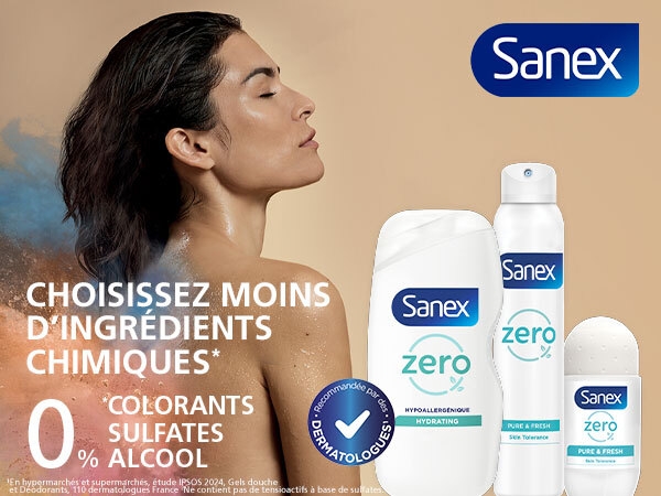 SANEX Gel Douche Hypoallergénique Zéro% Sensitive