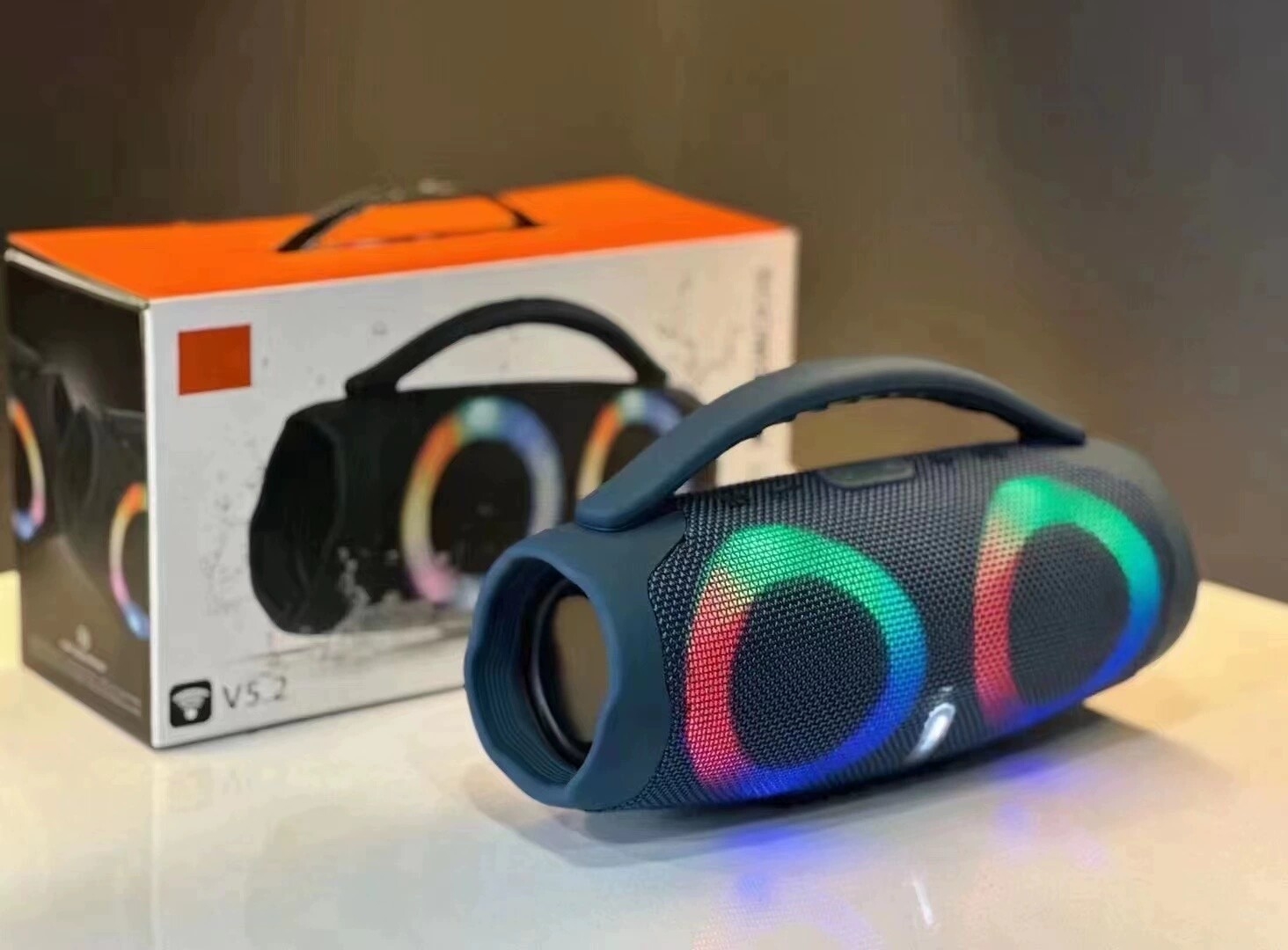 Enceinte portable BOX3 MINI RGB sans fil Bluetooth 5.2, colorée, étanche IPX4, avec subwoofer, pour extérieur, lecteur de musique, cadeau